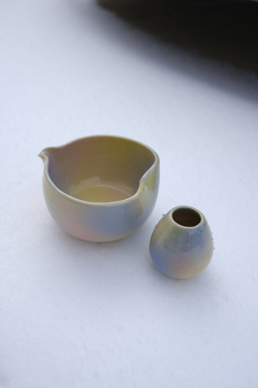 Chawan Set - Heart shaped Casual Denim Gradient