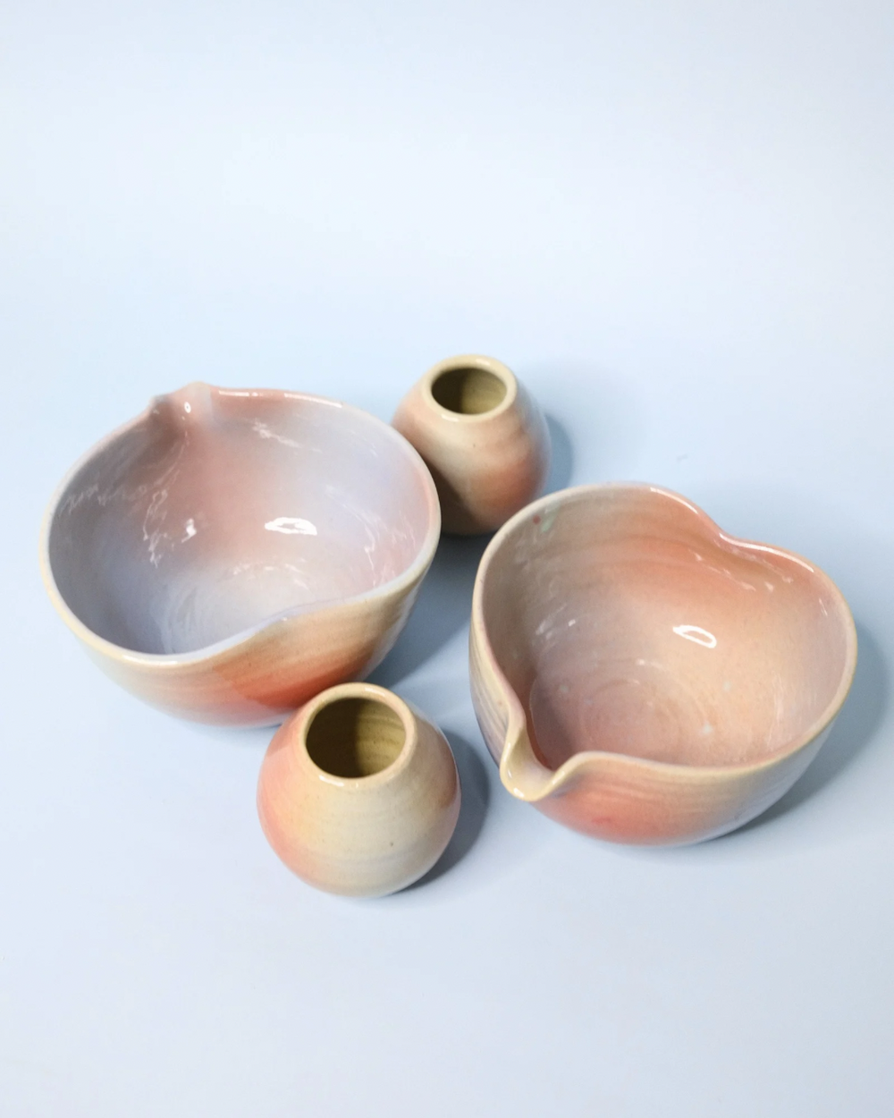 Chawan Set - Heart shaped / Hanami Mochi
